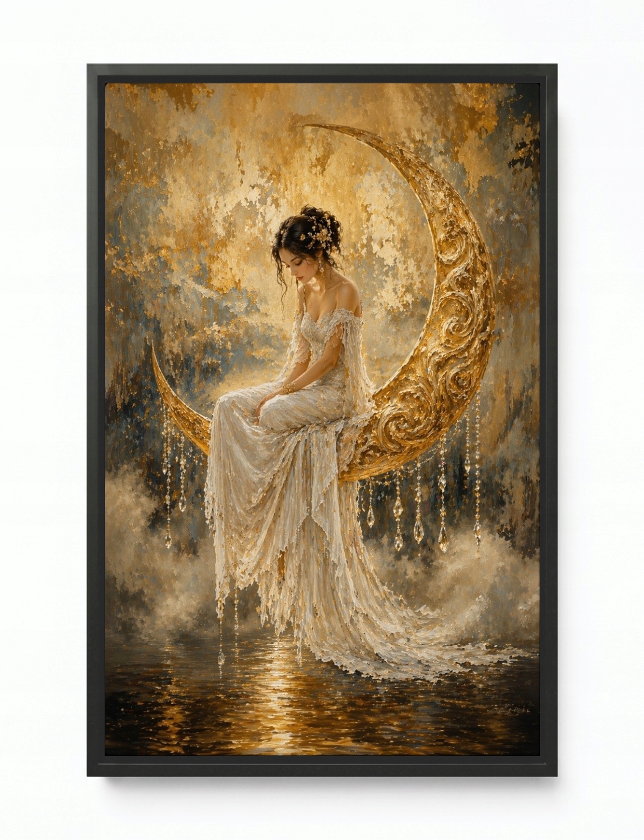 Obraz Rám Americký Box Fantasy Pohádka Sen Měsíc Žena Dívka 80x120