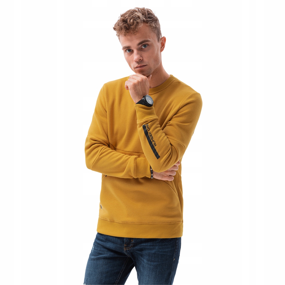 

Bluza męska bez kaptura kieszeń B1349 musztard S