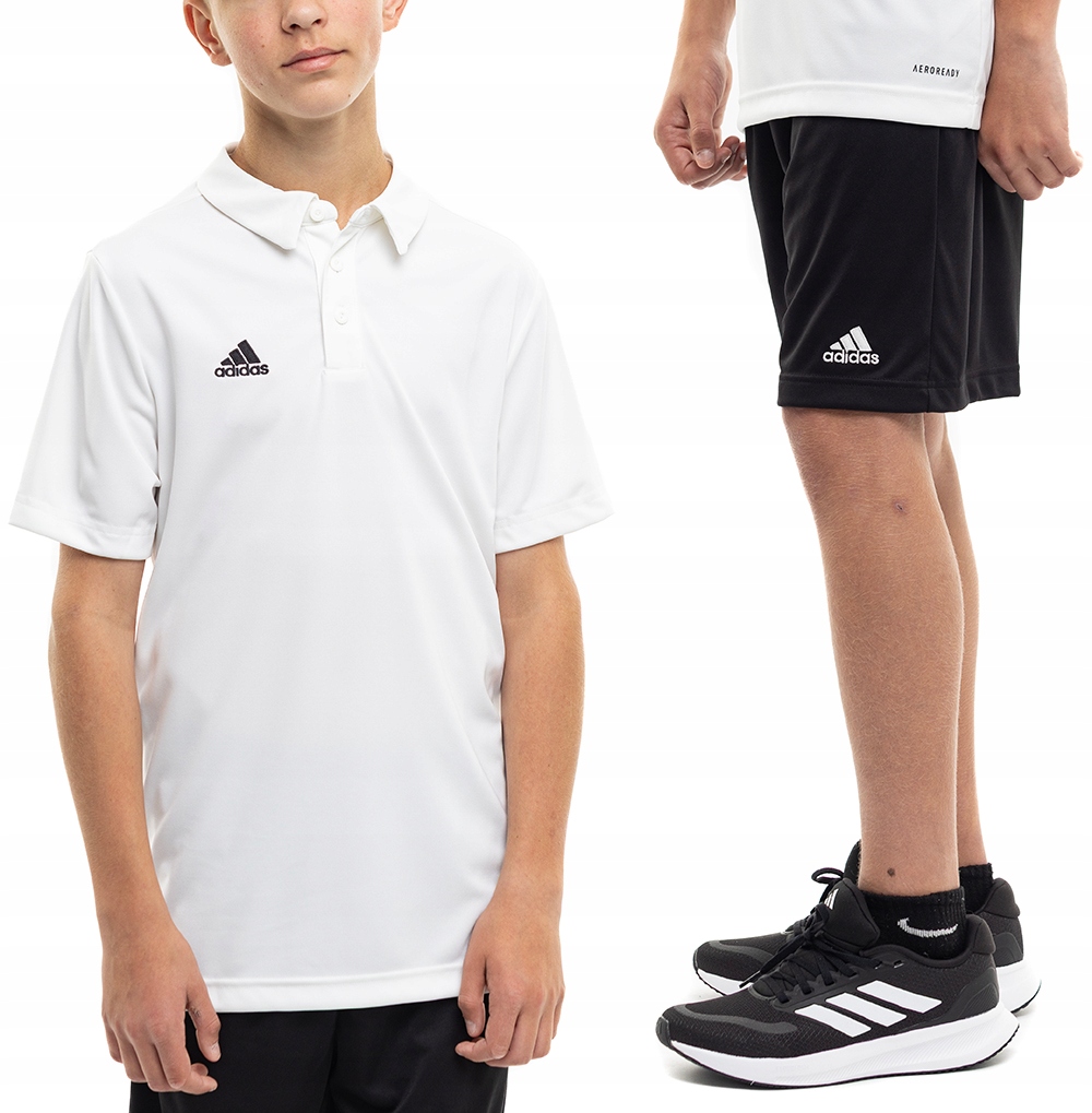 adidas Strój Sportowy Dzieci Koszulka T-Shirt Polo Krótkie Spodenki roz.116