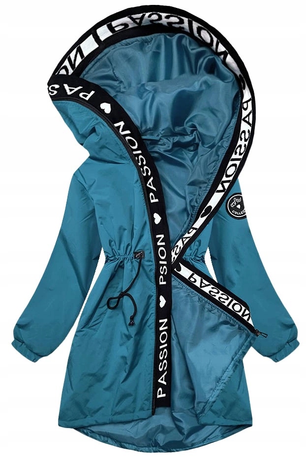 Kurtka Parka Damska Z Kapturem BR8002 Niebieska 52