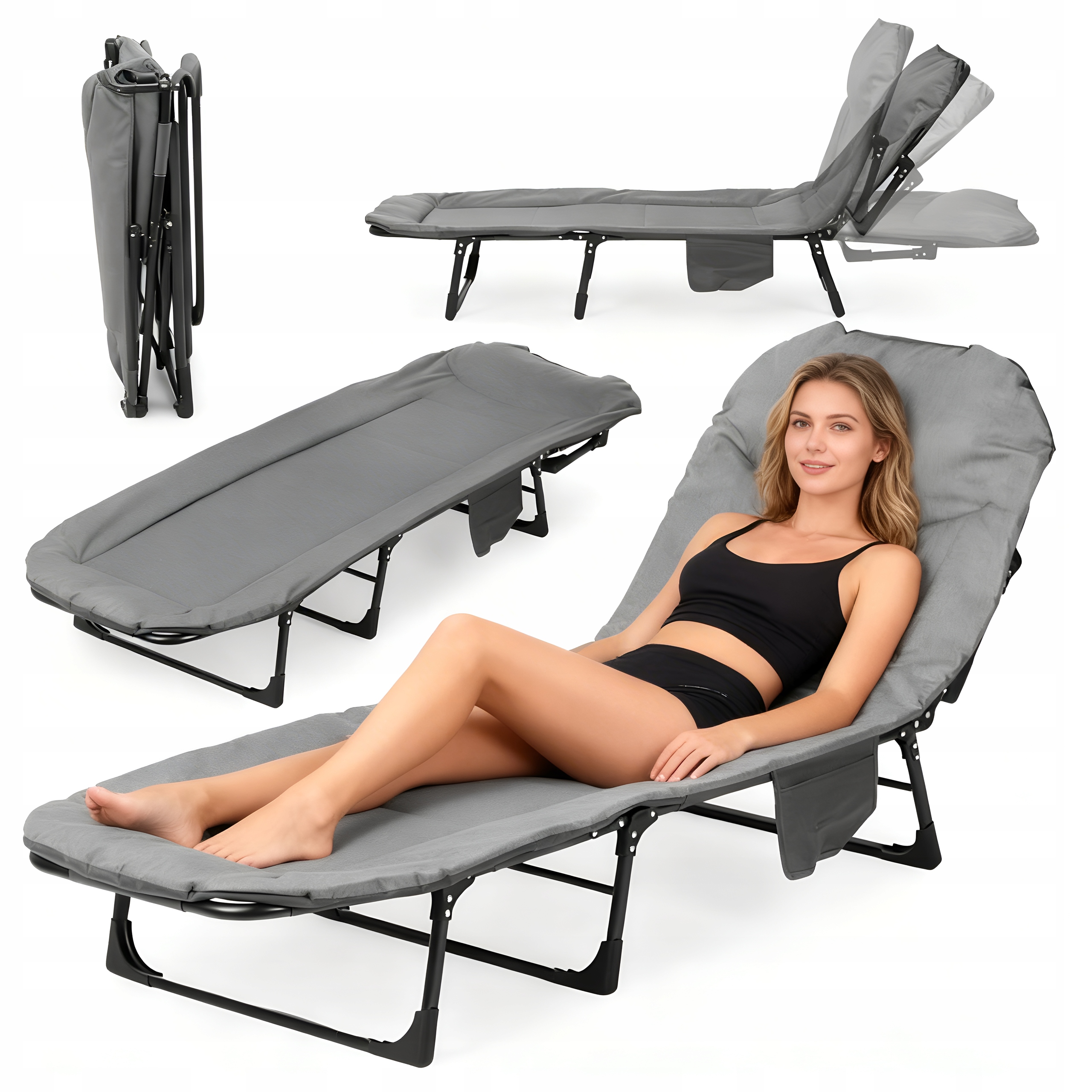 Łóżko Polowe Turystyczne 200X65 CM Kanadyjka Leżanka Składana Multigarden