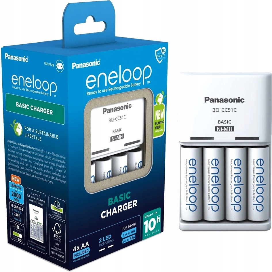 

Ładowarka Panasonic BQ-CC51 4 x R6/AA Enelop
