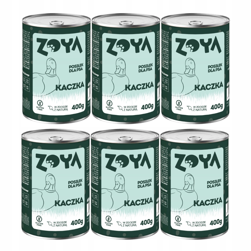 Mokra karma dla psa Monobiałkowa Zoya Kaczka 6 x 400 g