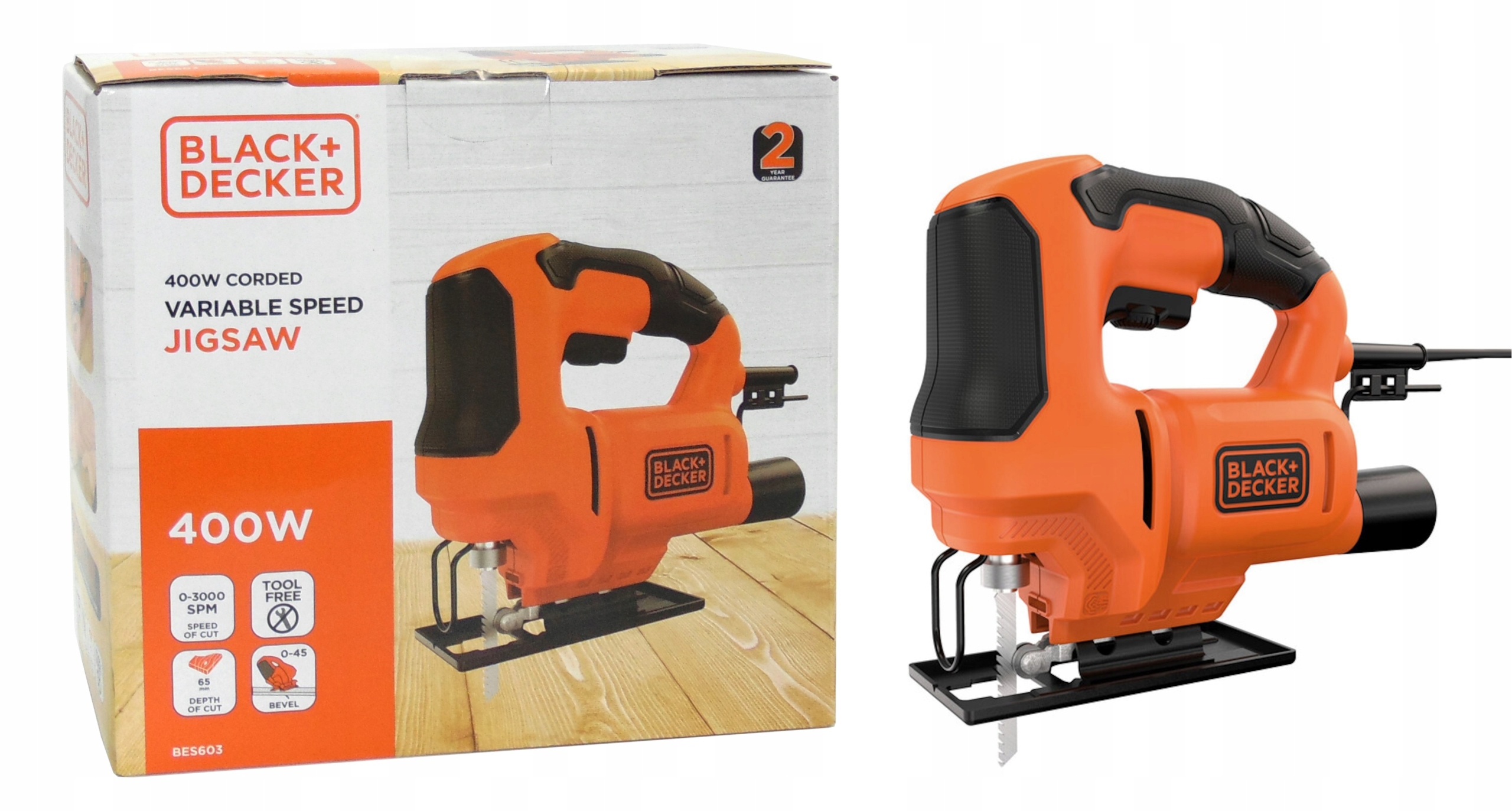 Přímočará Pila Black+decker BES603 400W Na Dřevo 60 mm