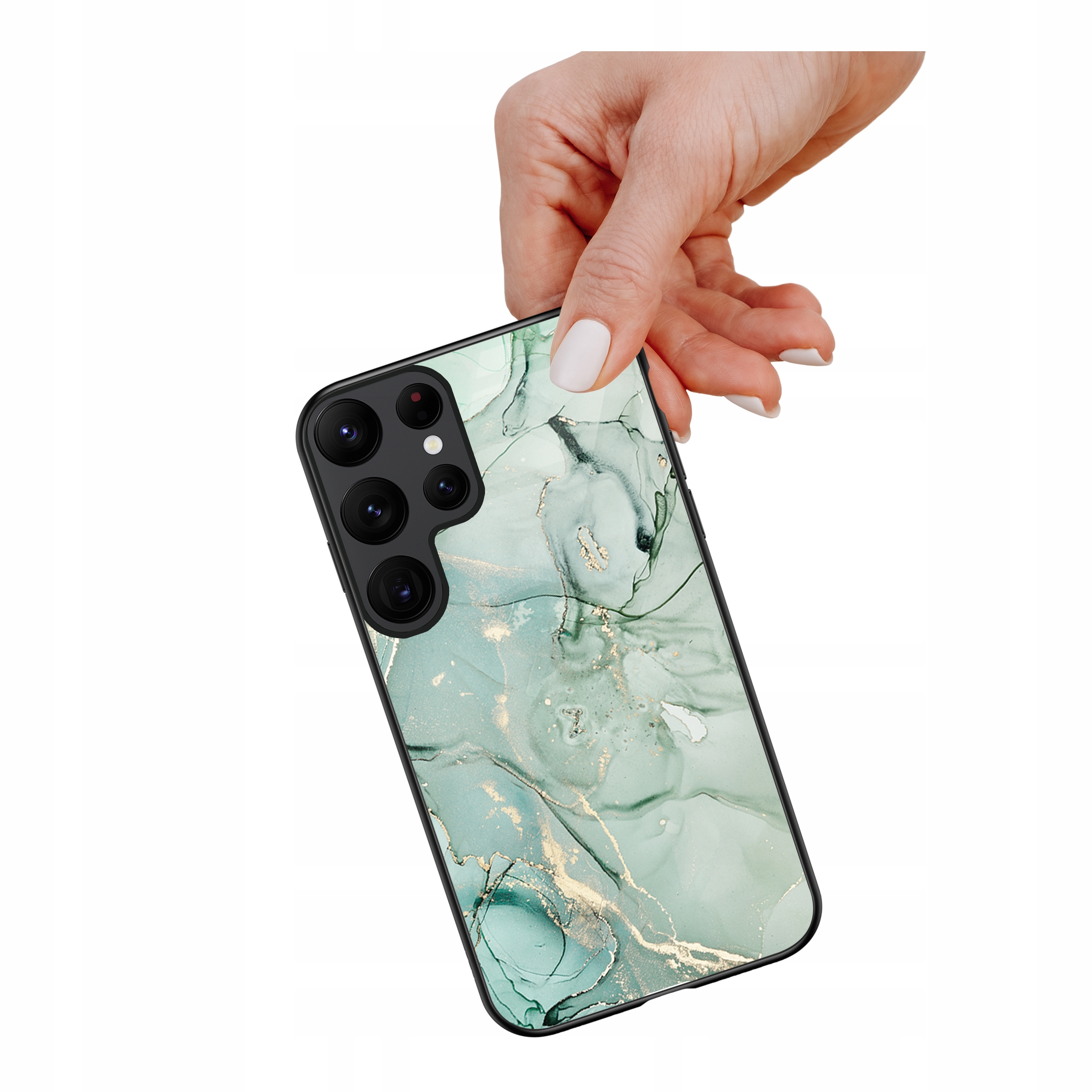 Etui szklane ceramiczne do Samsung Galaxy S24 Ultra Marmur pistacja