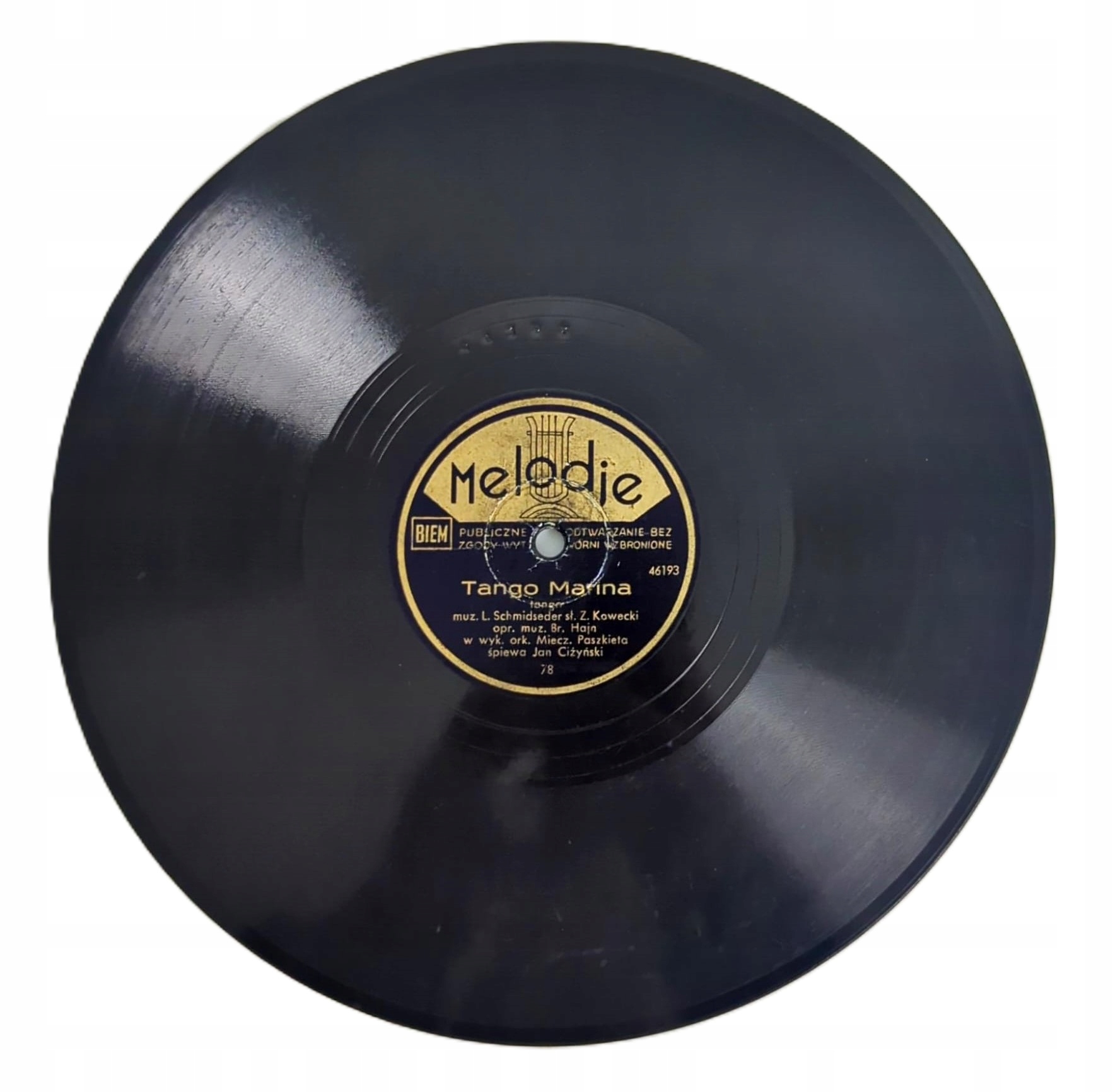 Jan Ciżyński: Tango Marina / Wróć do Mnie 78 Melodje