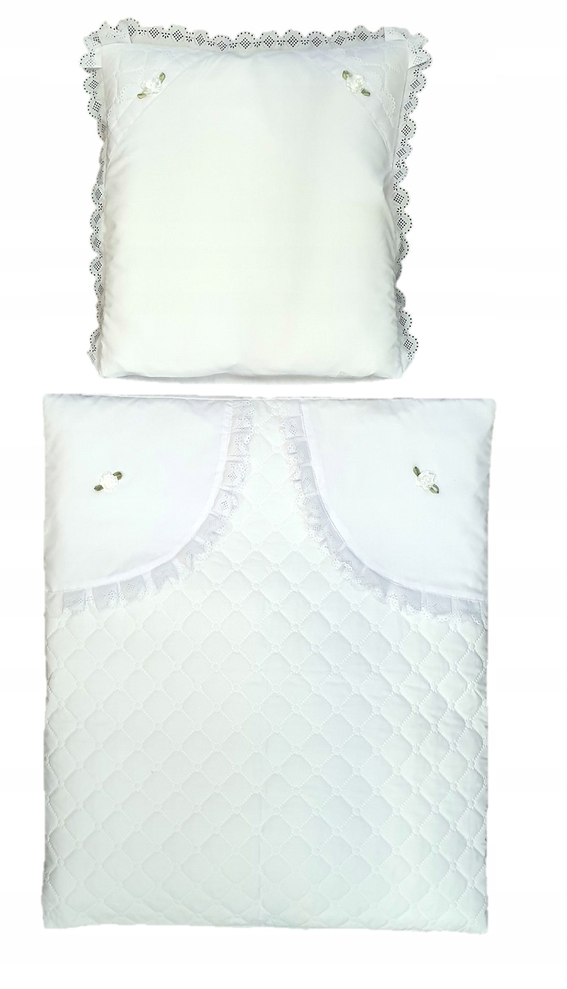 BIAŁA pikowana pościel, wózek kołyska CHRZEST. 24h