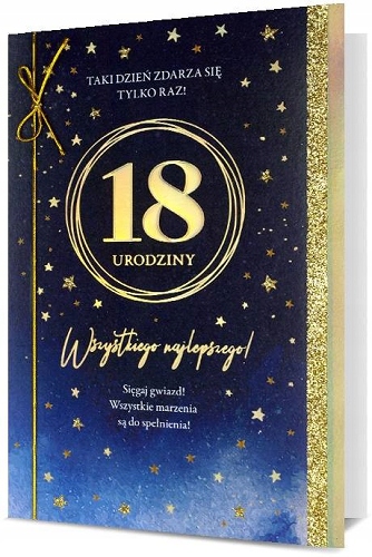

Kartka na 18 urodziny bogato zdobiona H2608