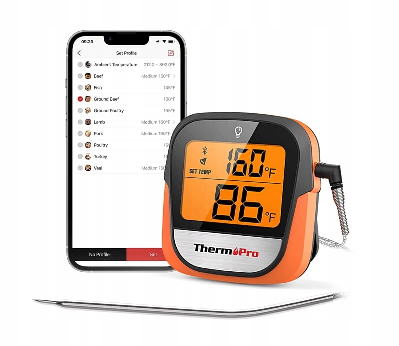 Kuchyňský teploměr Grill Bbq Udírna Trouba ThermoPro TP-901 Bluetooth