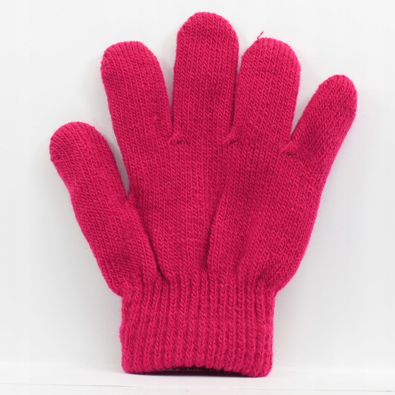18 m -3 l Rękawiczki akrylowe Cienkie z puszkiem 12 cm Róż amarant Mag k