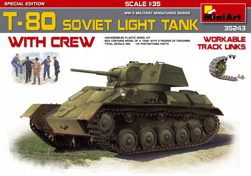 Sovětský lehký tank T-80 s posádkou 1:35 MiniArt 35243