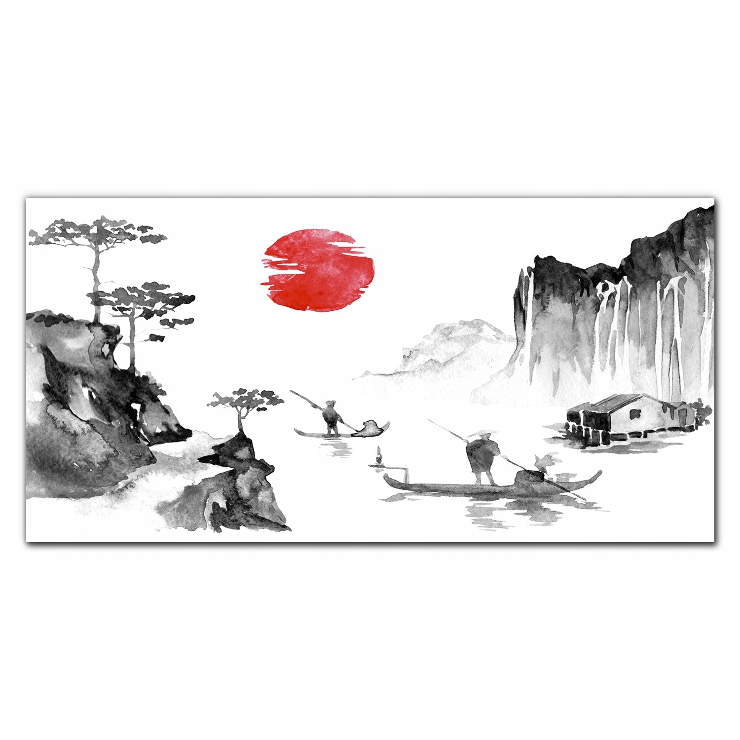 Obraz na plátne Japonský atrament Ázijský rybár 140x70