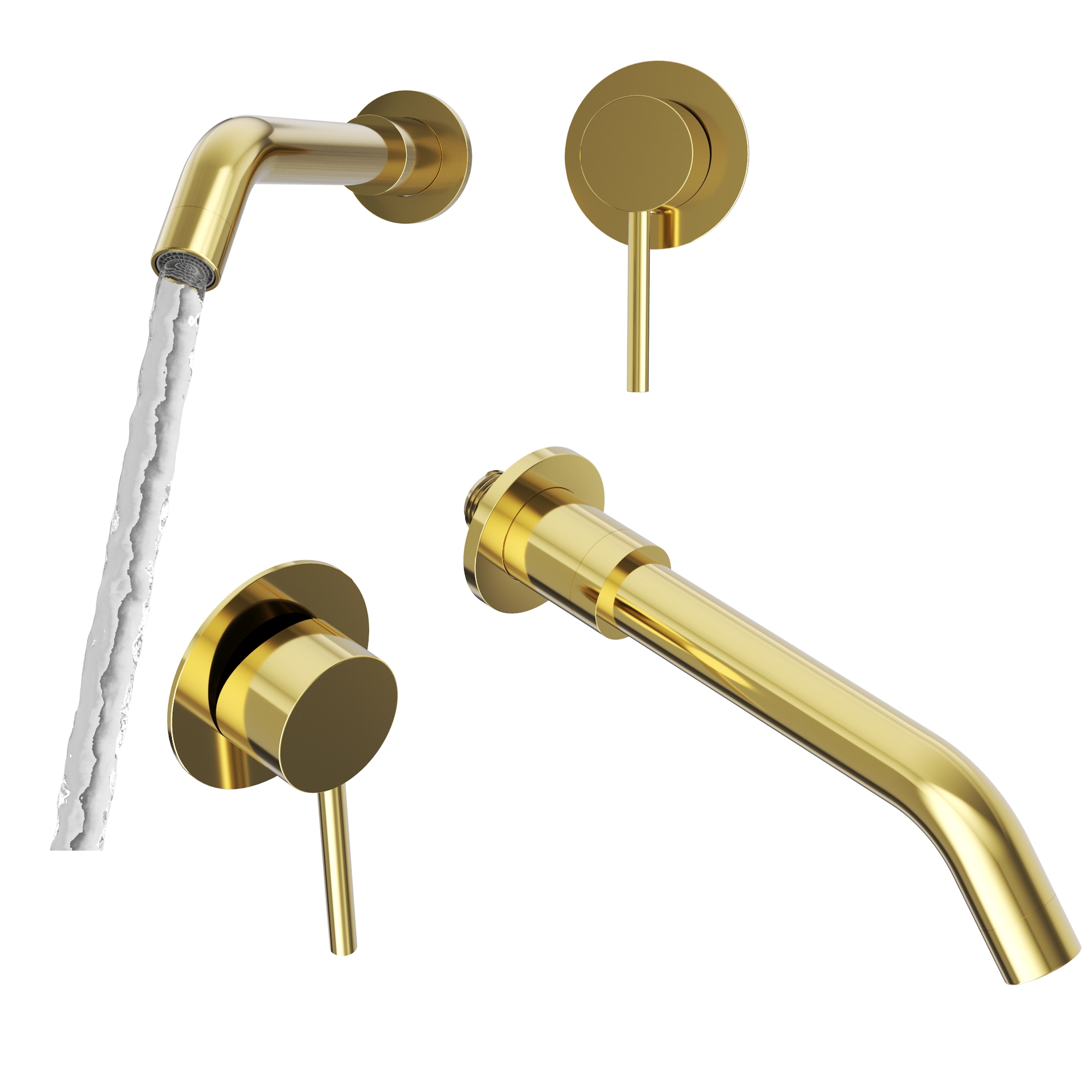 Umývadlová Podomietková Batéria Do Kúpeľne Kivo Zlatá Mosadzná Box Kohútiková