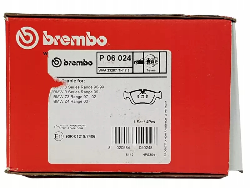 BREMBO TARCZE + BREMBO KLOCKI PRZÓD BMW E46 Z3 Z4 Rodzaj tarcz Wentylowane