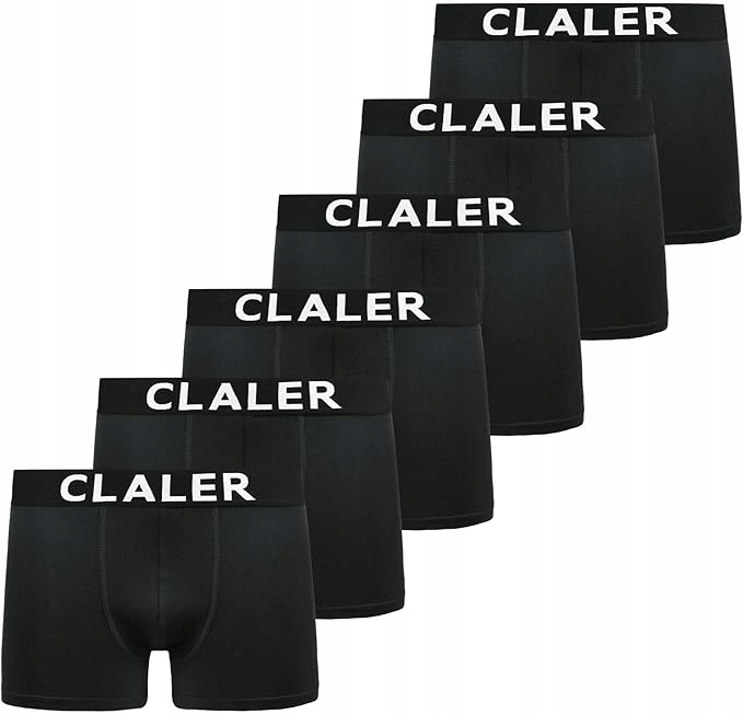 Pánské bavlněné boxerky Sada 6 kusů černých prodyšných L