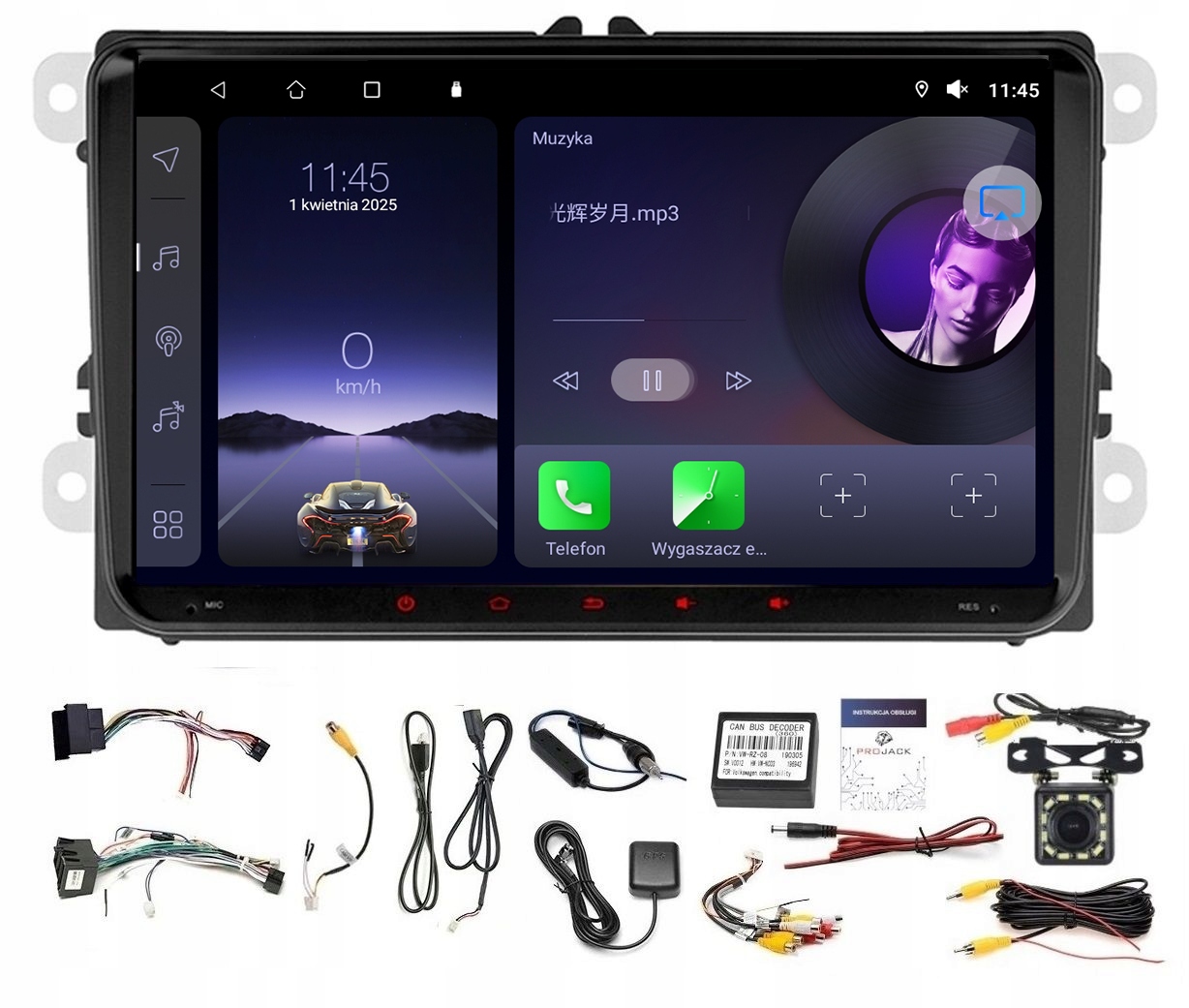Rádio Navigácia Gps Android Vw Golf V 2003-2009 Usb Wifi Carplay 2GB 64GB