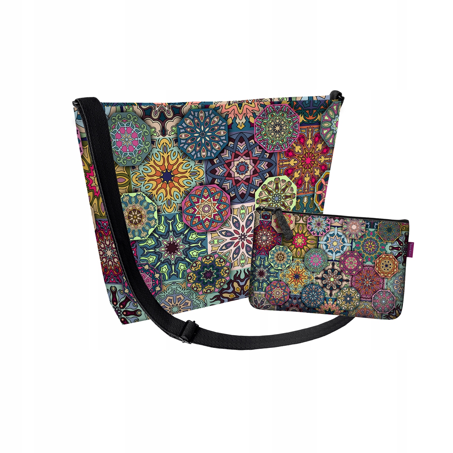 kabelka přes rameno Bertoni přes rameno A4, sada s kosmetickou taštičkou Samba Valencia