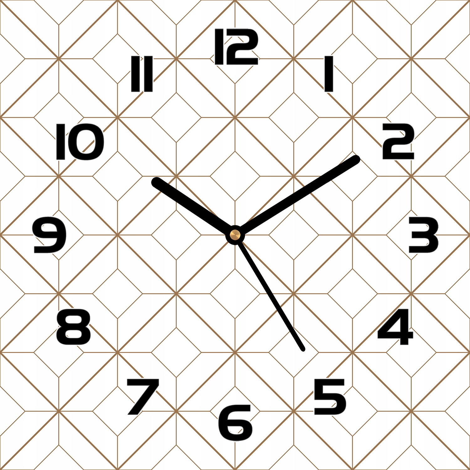 

Zegar szklany Geometryczne złote romby 30x30 cm