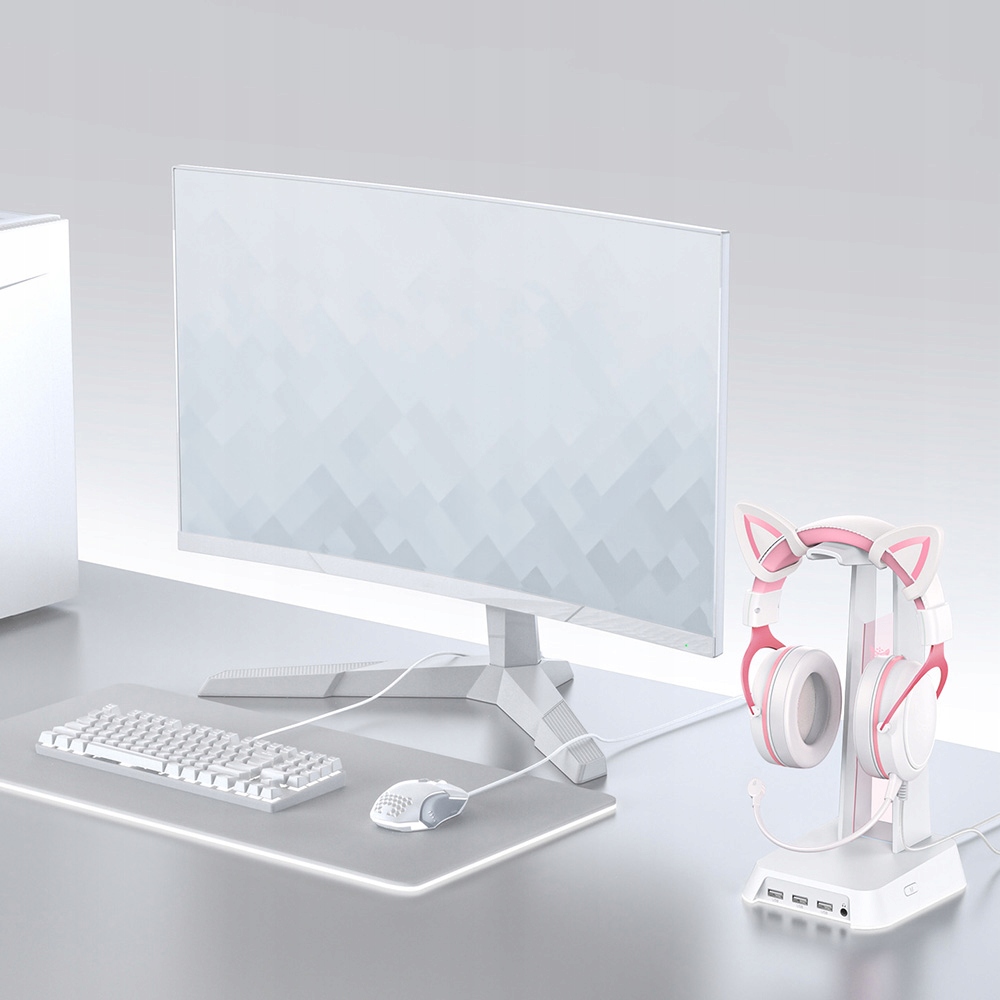 ONIKUMA STOJAK UCHWYT PODSTAWKA NA SŁUCHAWKI RGB + HUB USB JACK DLA GRACZY Marka bez marki