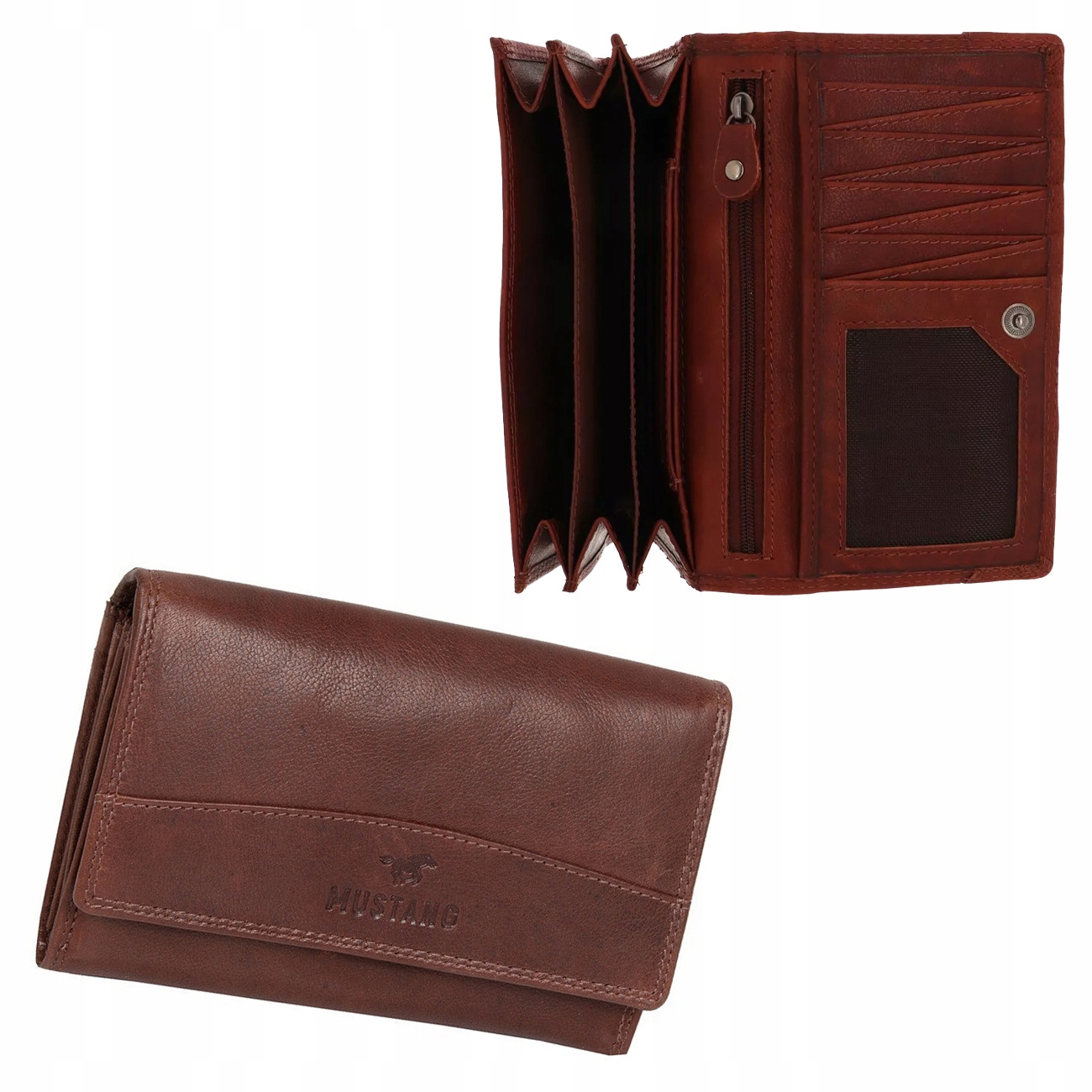 Mustang Dámská Kožená Peněženka Ochrana Rfid Dárek Úrovně Bezpečné