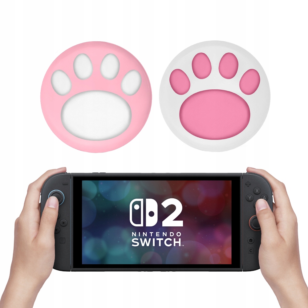 You2K 2 x nakładka silikonowa w łapki para 2 szt do Switch 2 róż-biały