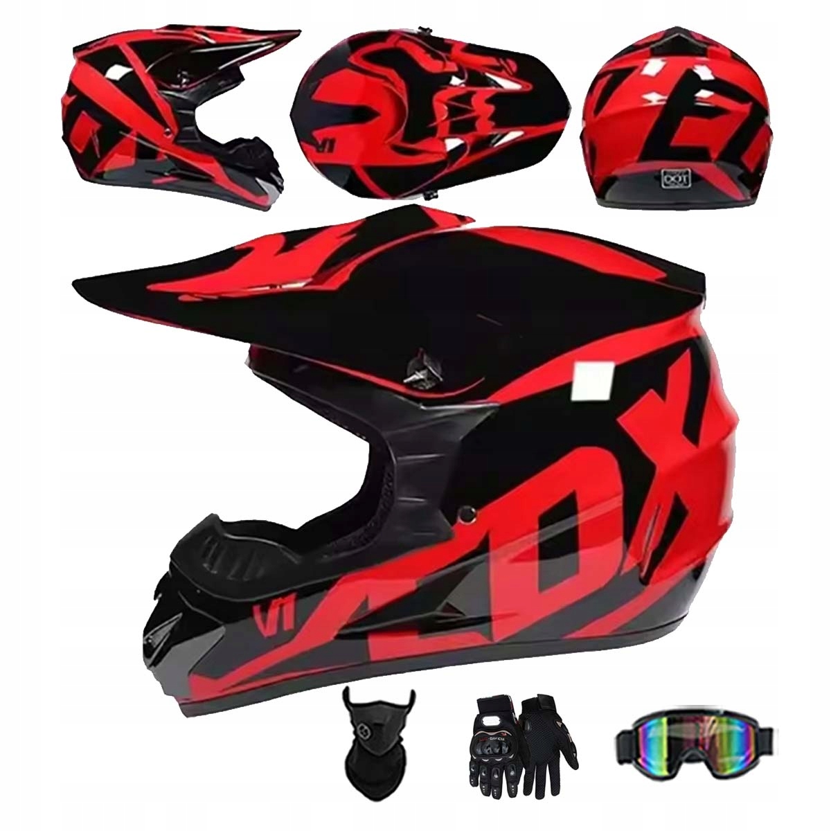 Motocyklová Přilba Lehká Enduro Quada Brýle Rukavice Maska XL