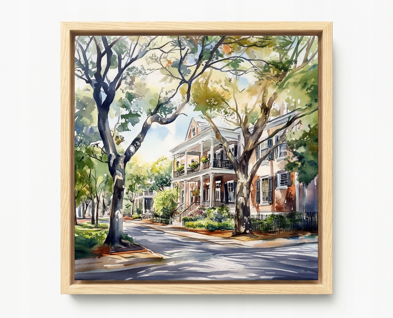 Obraz Rám Americký Box Město Savannah Georgia Ulice Dům Rezidence 50x50