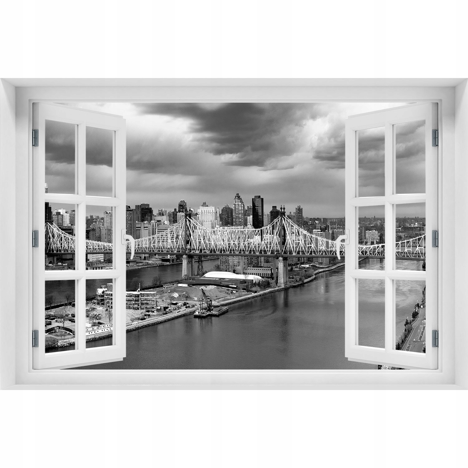 

Naklejka Fototapeta 3D Okno widok Nowy Jork 120x80