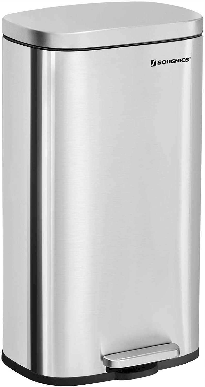 Kôš na odpadky kovový, strieborný, 30 l