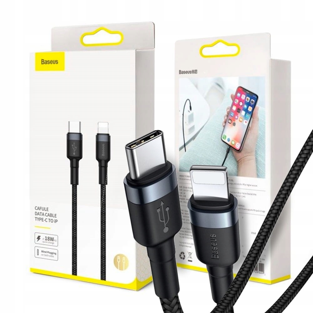 

Baseus Szybki kabel nylon Typ-C Lightning 3.0 18W
