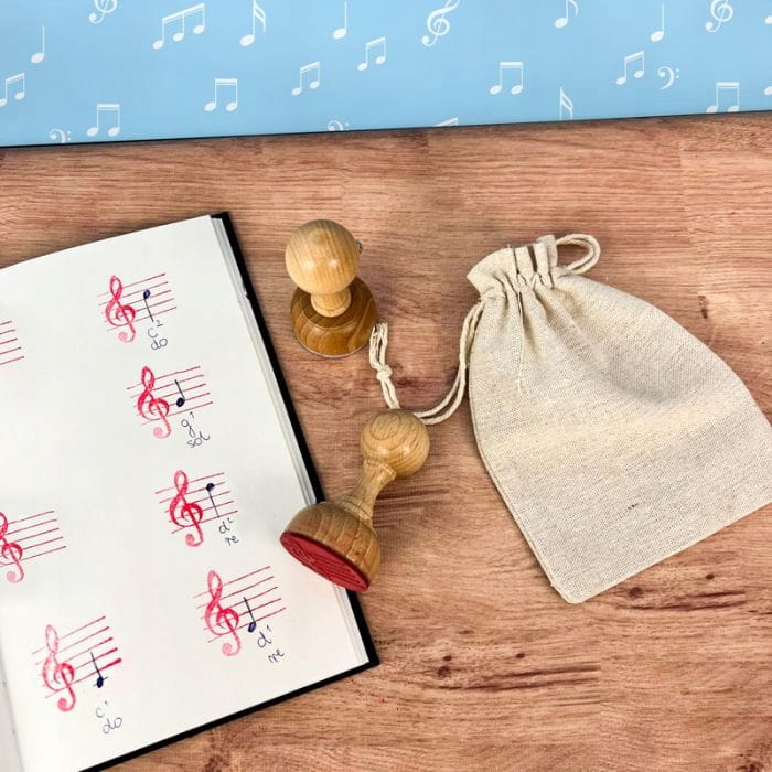 Stempel - Nuty w kluczu wiolinowym. Pieczątka