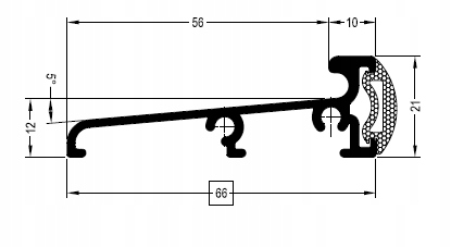 Plochý hliníkový práh pro vnější dveře Lpd 66 120 cm těsnění