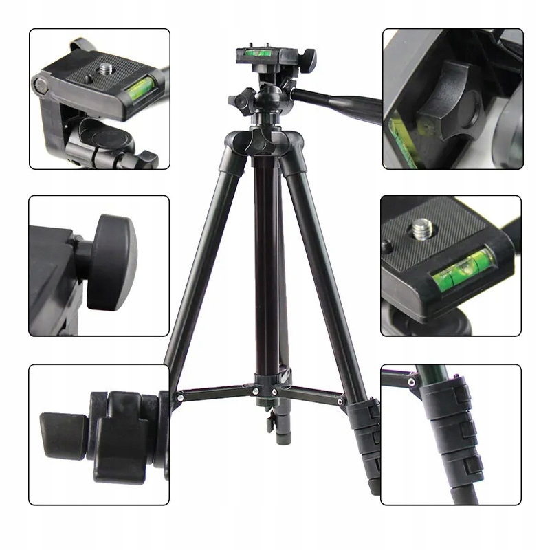 Solidny Statyw 4w1 Tripod Pilot Bluetooth Uchywt na Telefon Aparat Pilot Model 3120