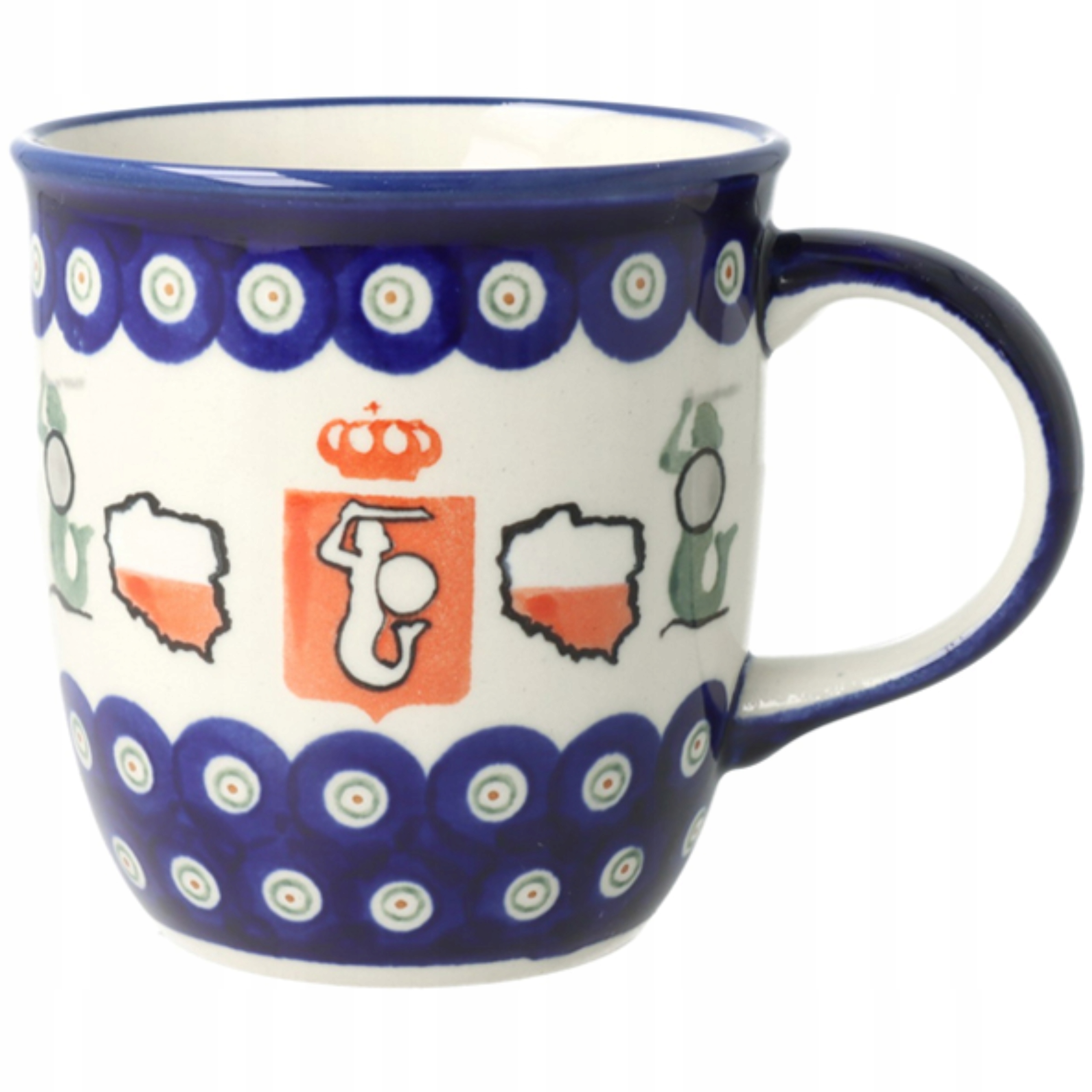 Klasický keramický hrnek Bolesławiec h 9,7 cm V 0,35 L GU1105 DEK1408A