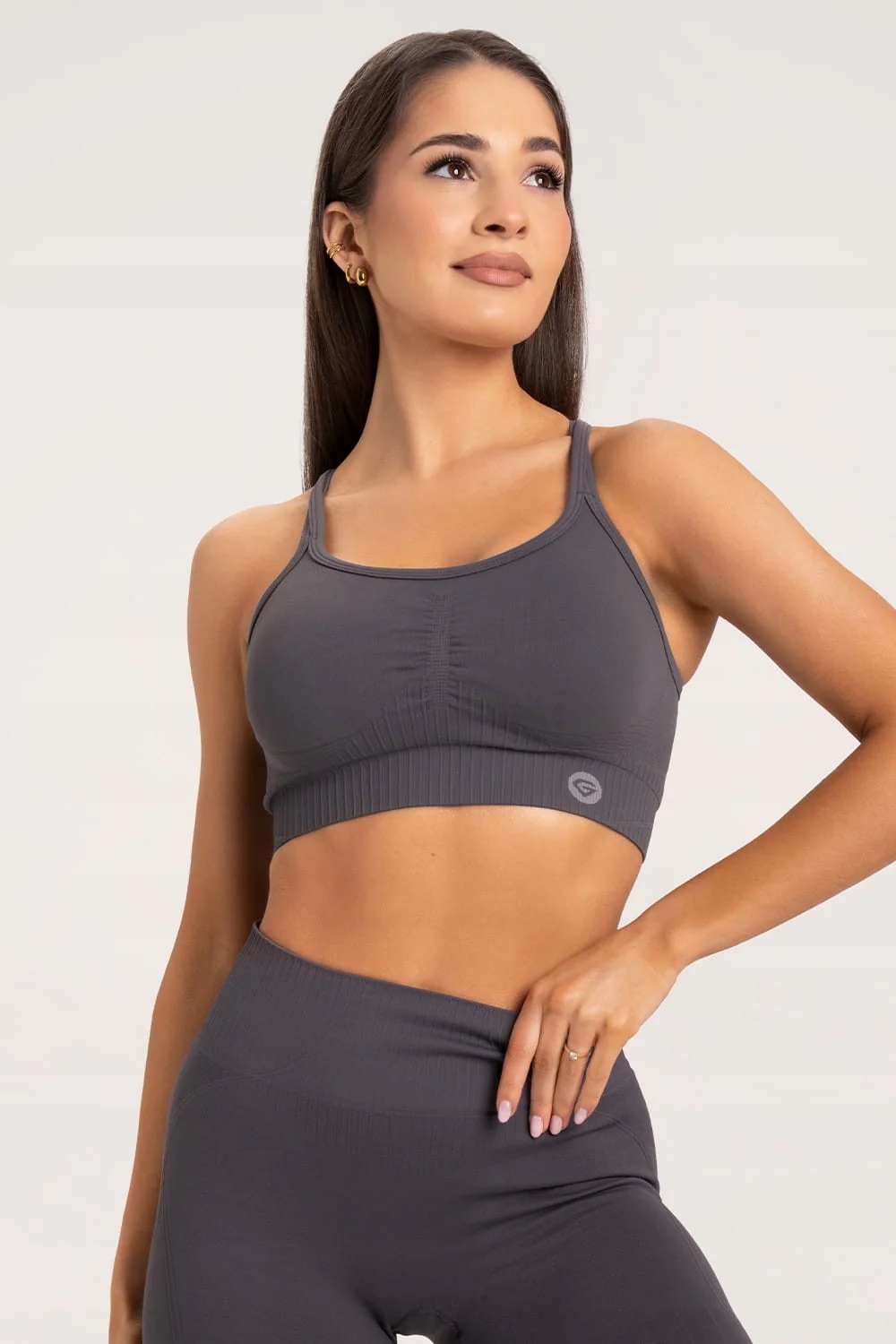 Gym Glamour Podprsenka push up 2.0 dark silver vel. Xs