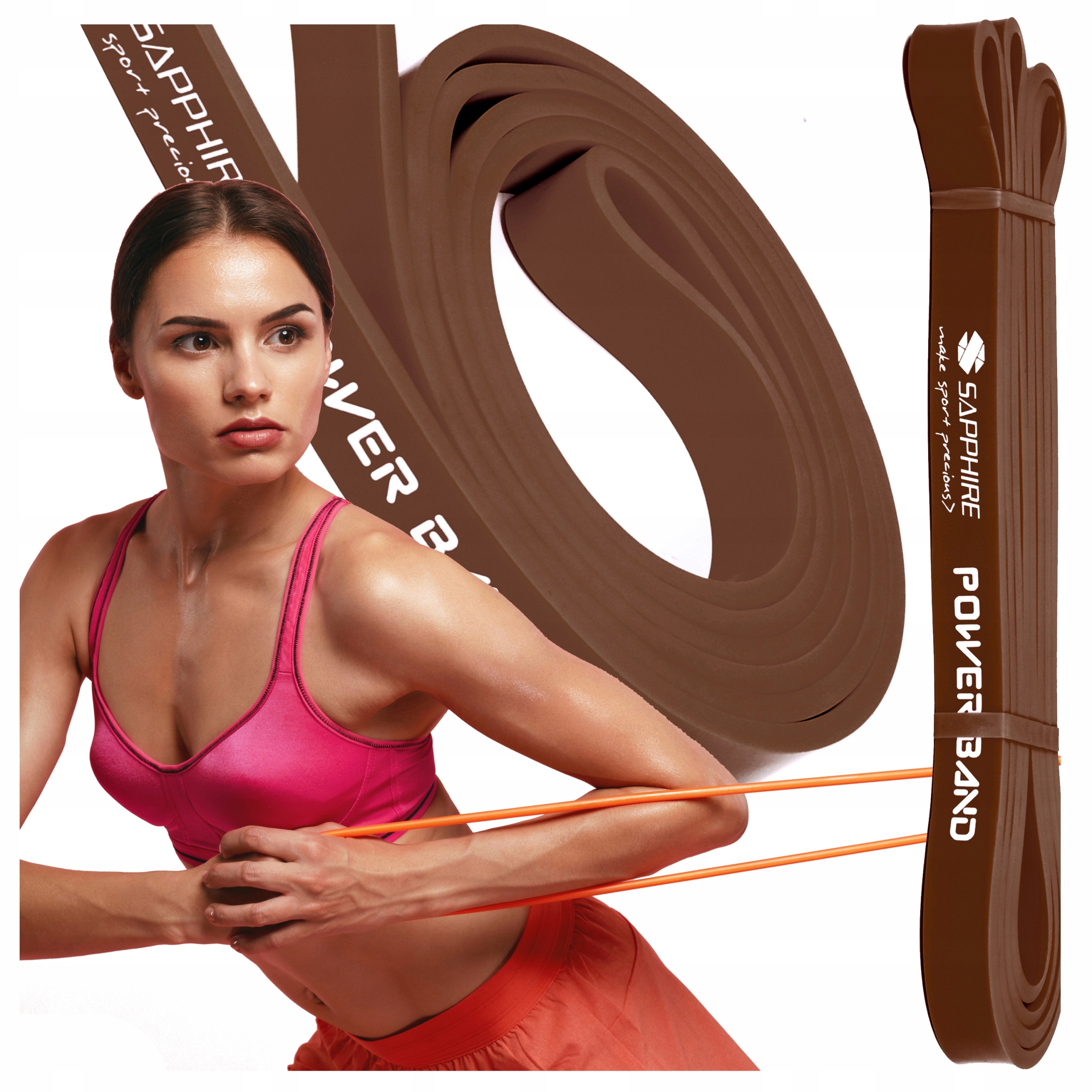 Guma oporowa Power Band Mocna taśma Treningowa Do Ćwiczeń 9-21 Kg Sapphire