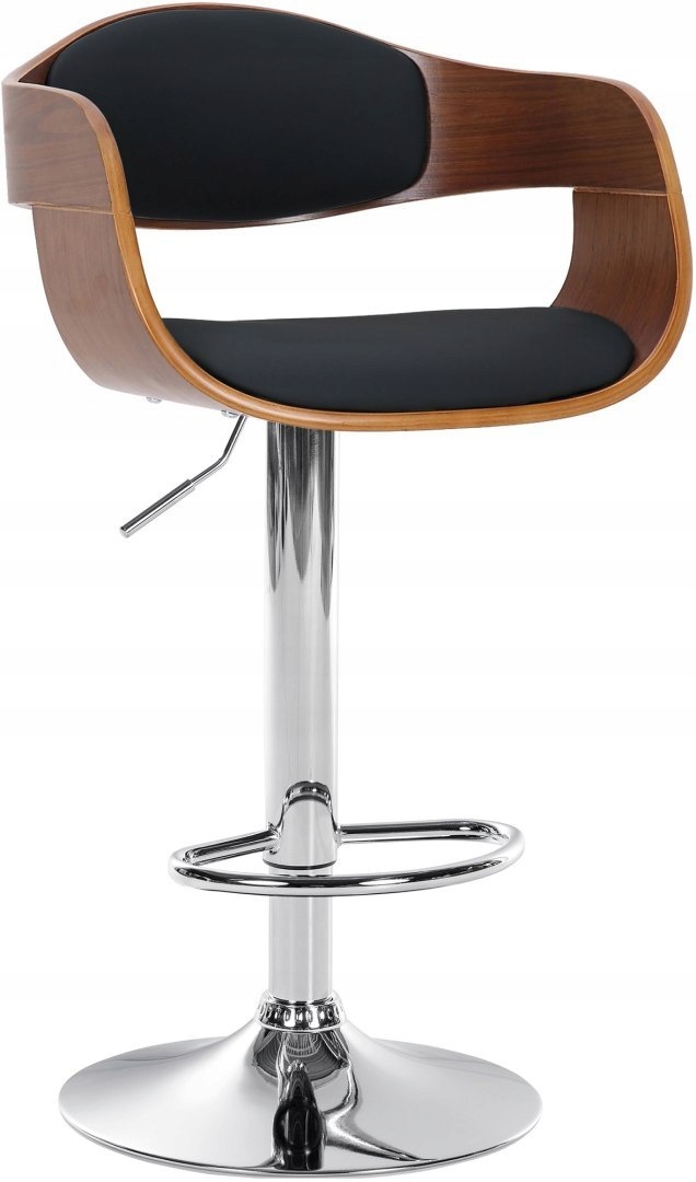 Barový hoker Kingston C z ekokože vo farbe walnut/čierna