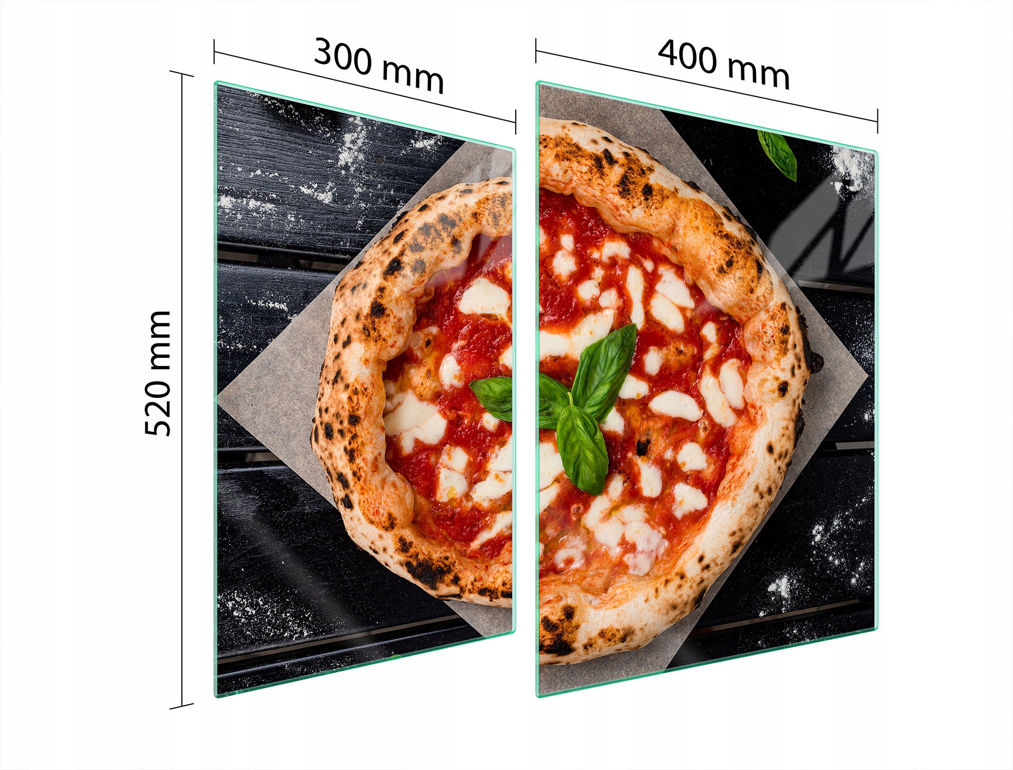 Skleněná Ochranná Deska Na Sporák 70x52 Pizza Tvrzené Sklo
