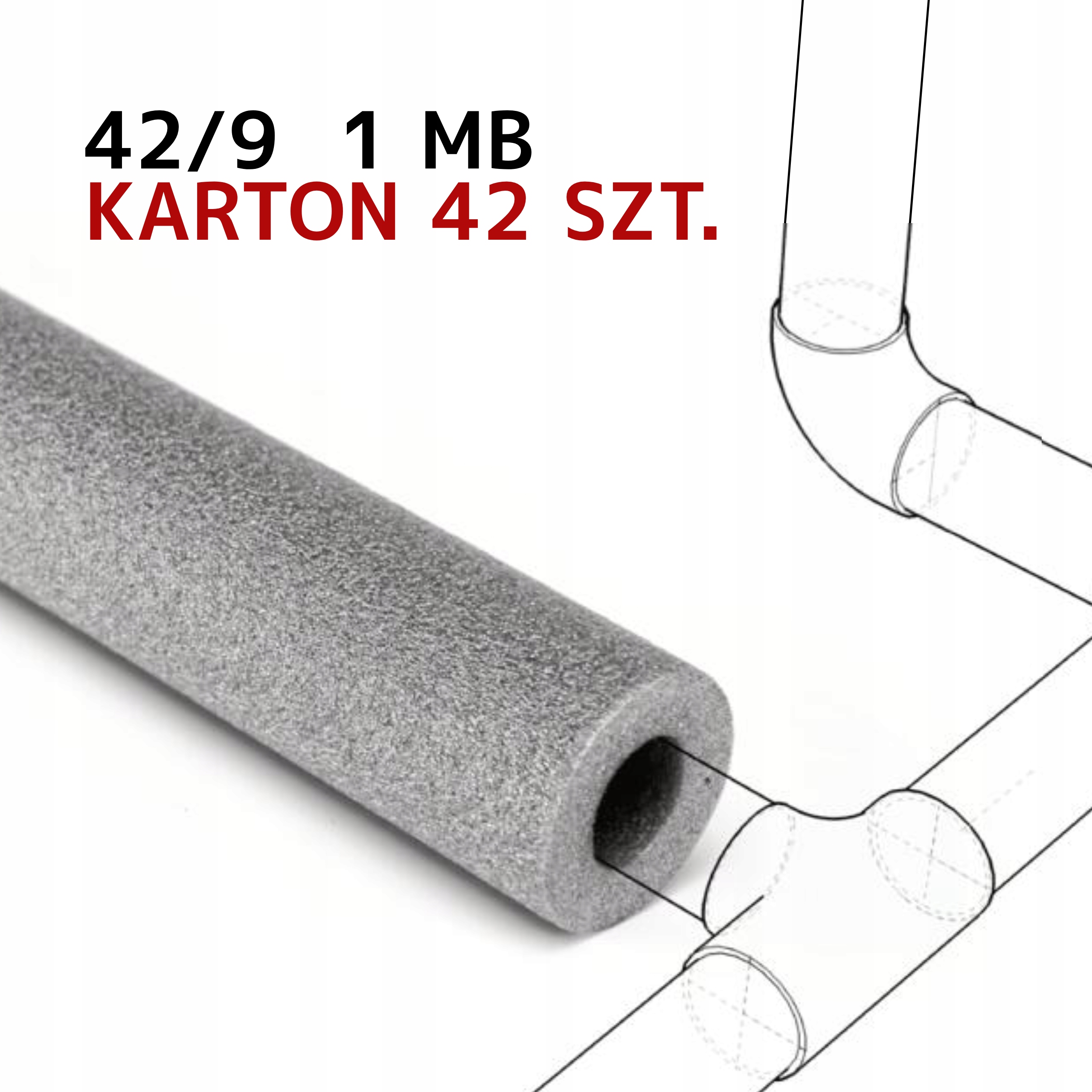 

Otulina na rurę szara 42/9 1MB Karton 42MB