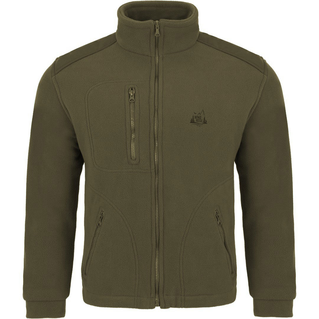 Teplá Pánská Mikina Fleecová – Zelená/khaki – Na Ryby/lovecká – 350 G/M2 – S