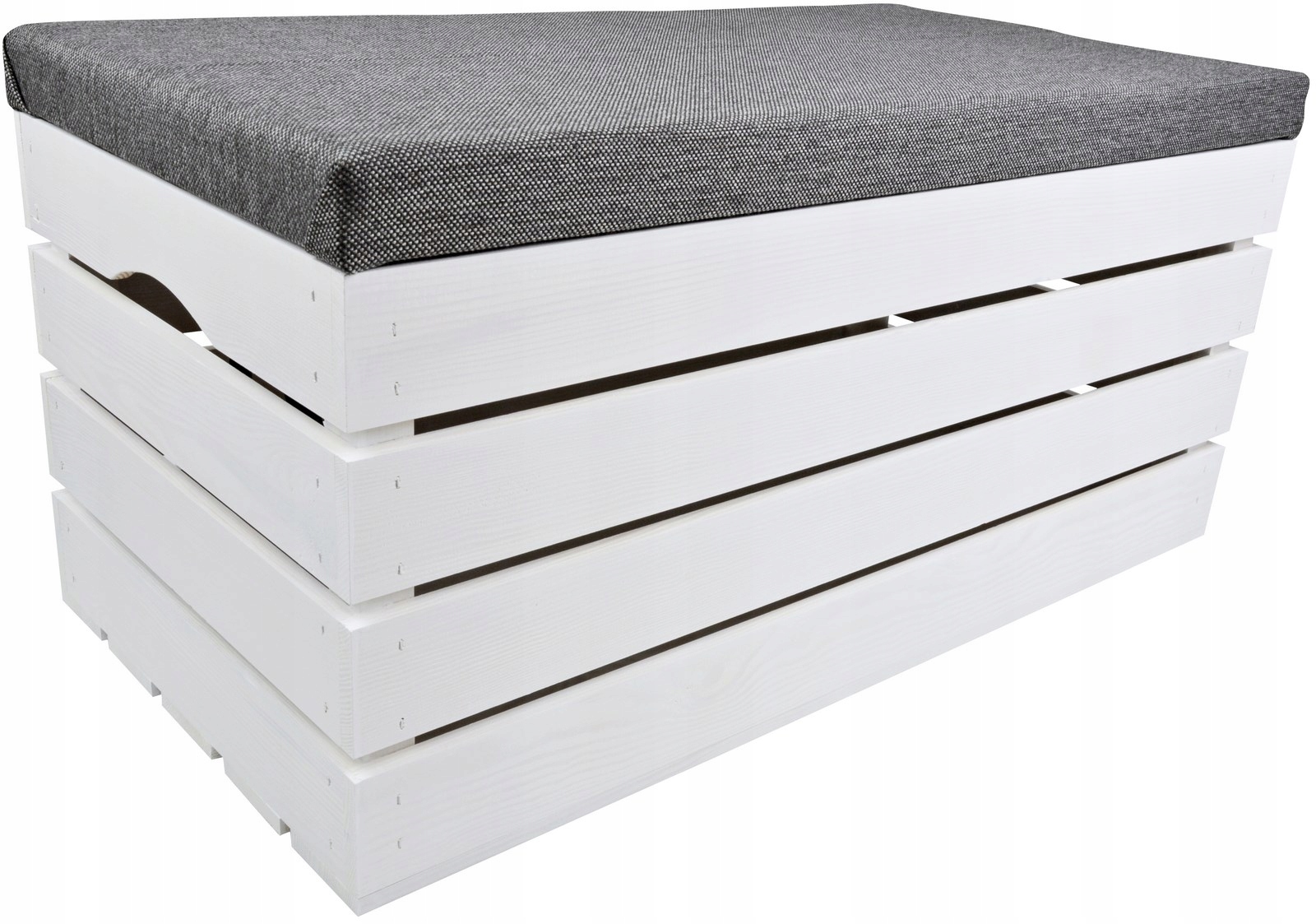 Skříňka S Úložným Prostorem Taburet Dřevěná Kufřík Bílá