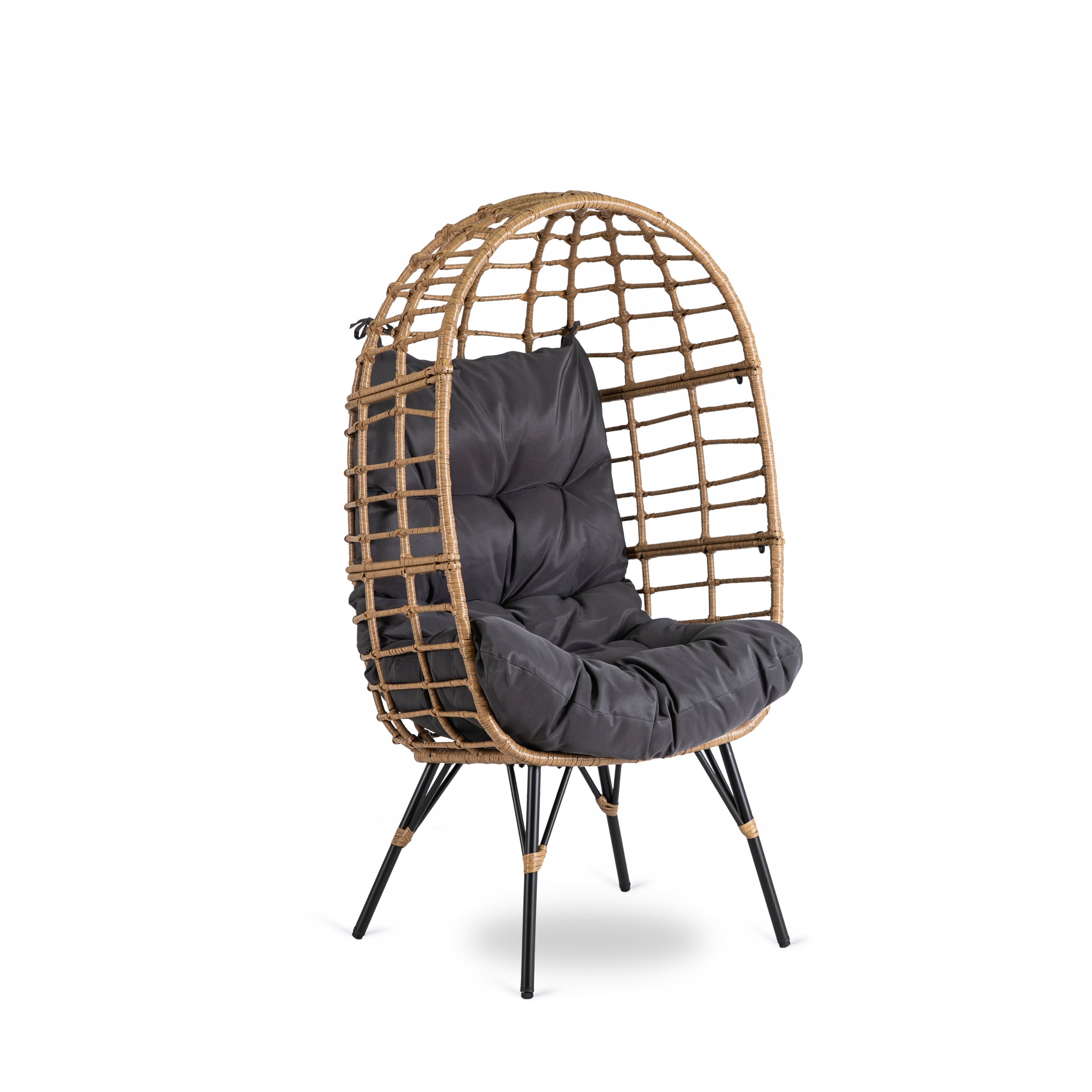 Šedé zahradní křeslo Ratanový kokon Na Terasu Madison