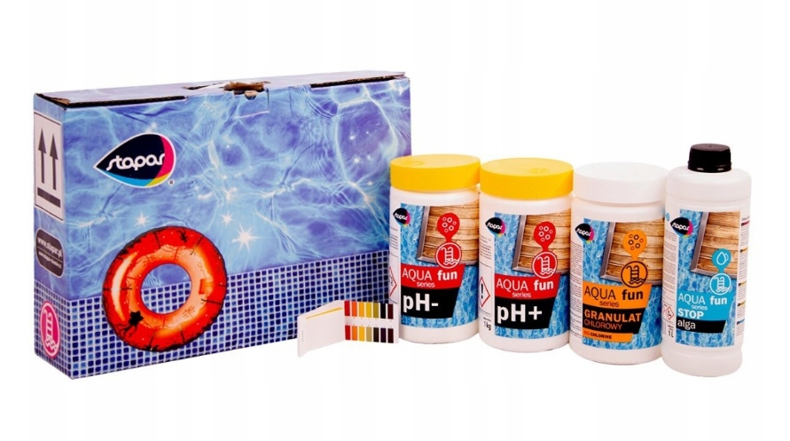 Aqua Fun Stapar Zestaw Startowy Chemia Do Basenu 5 w 1 Chlor Antyglon Ph+/-