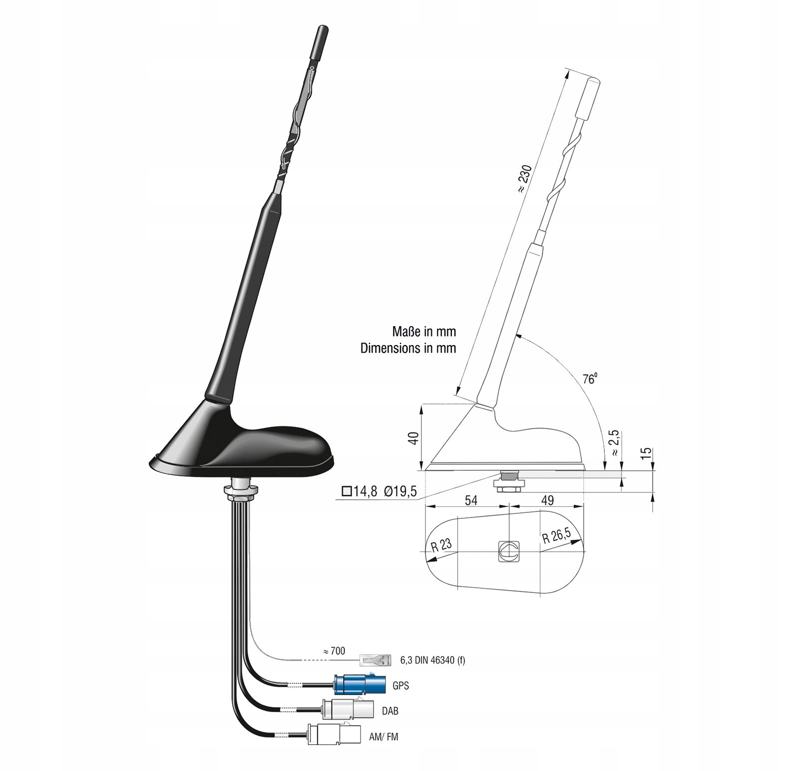 Automobilová anténa Fakra Gps Dab+ Bad Blankenburg