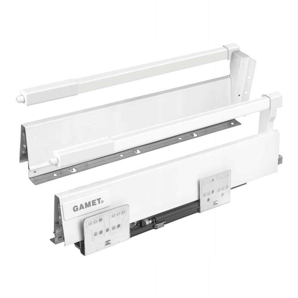 Šuplík Gamet BOX22, střední, bílá, 300 mm, čtvercové relingy
