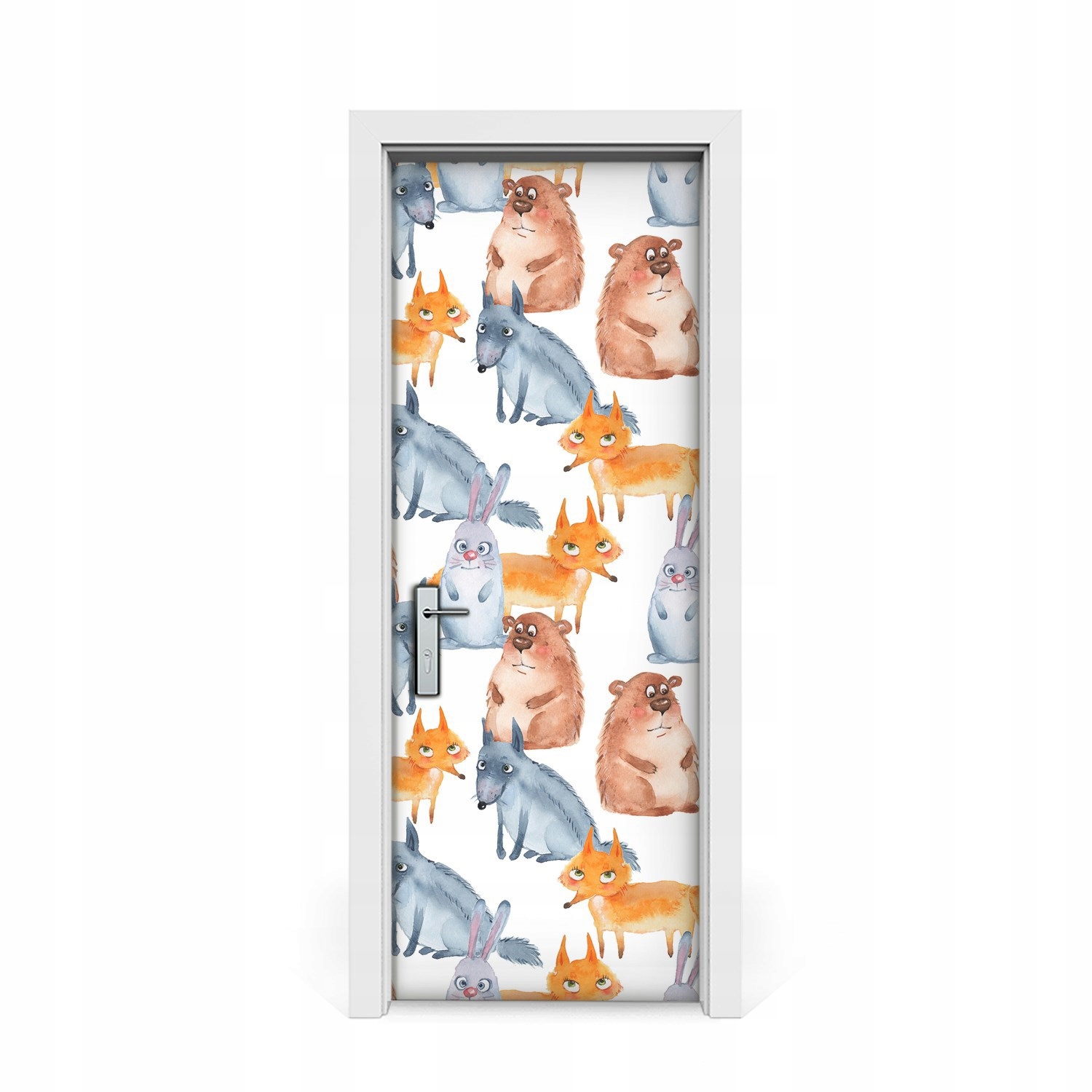 

Naklejka na drzwi okleina Słodkie zwierzaki 75x205