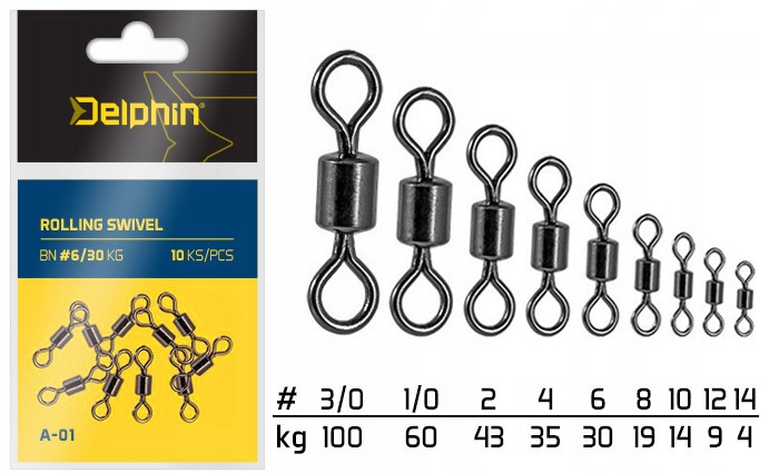 Krętliki Delphin Rolling Swivel A-01 43kg #2