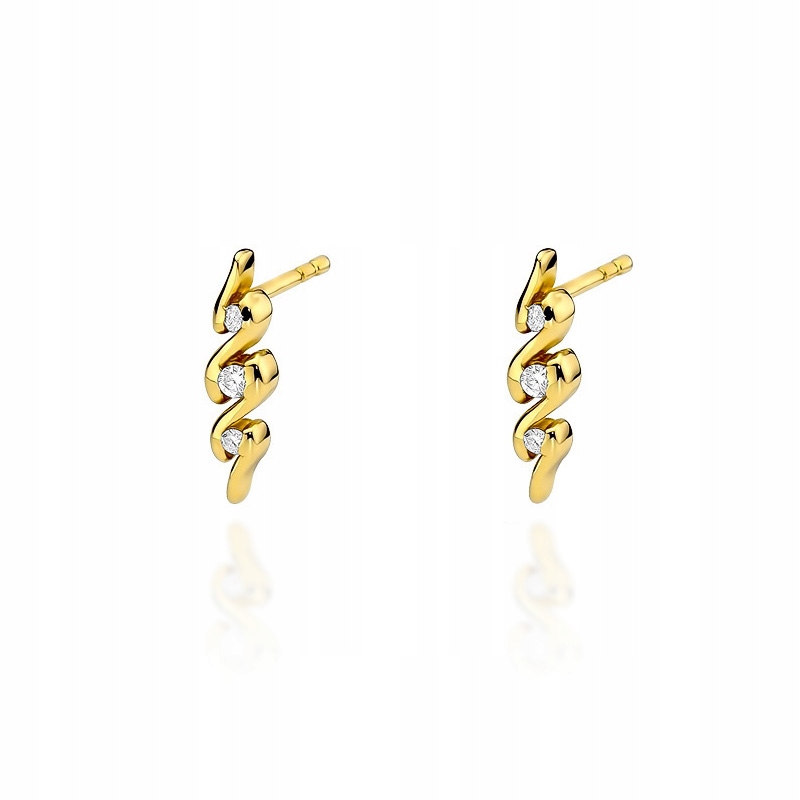 

Złote Kolczyki 585 Brylanty 0,12 ct - Klasyczne