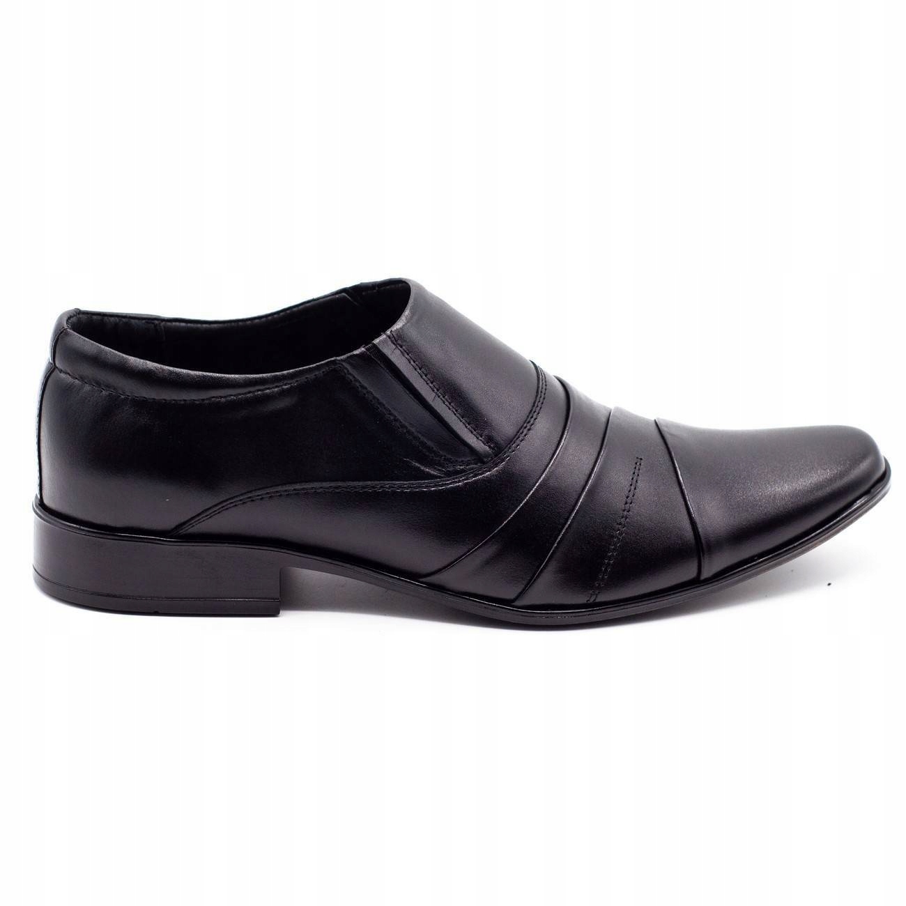

Buty Męskie Wizytowe Wsuwane Skóra 206 Czarne 40