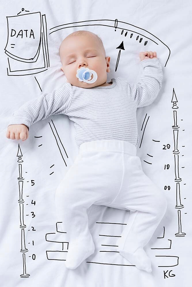 Waga dla niemowląt VITAMMY Grow Biały Wyświetlacz LCD